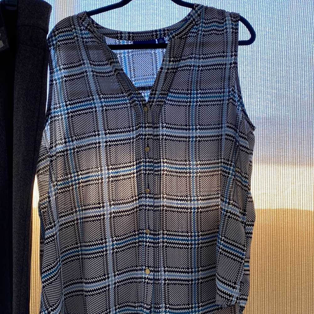 blue black gray dress tank top. great condition asking $15 - Picture 1 of 3